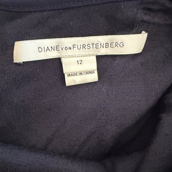 Diane von Furstenberg lace Scotia skirt 12 navy exposed zipper pencil stretchy - Picture 9 of 12